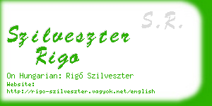 szilveszter rigo business card